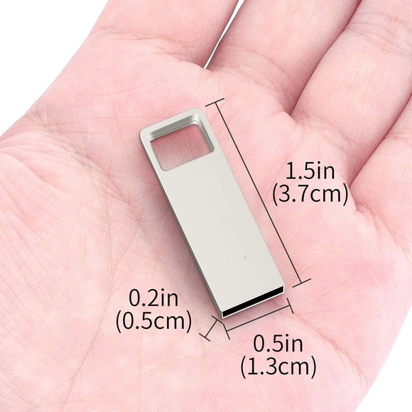 USB Flash Drive Waterproof USB Memory Stick 256GB, Silver - Picture 3 of 5